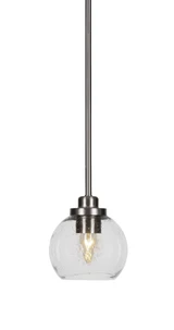 Odyssey 1 Light Stem Hung Mini Pendant 6.5 Inch Tall by Toltec - 2601-BN-4100