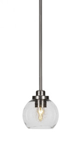 Odyssey 1 Light Stem Hung Mini Pendant 6.5 Inch Tall by Toltec - 2601-BN-4100