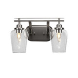 Odyssey 2 Light Bubble Glass Vanity Light 15.75 Inch Length by Toltec - 2612-BN-210
