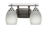 Odyssey 2 Light Linen Glass Vanity Light 15.25 Inch Length by Toltec - 2612-BN-615