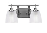 Odyssey 2 Light Ribbed Glass Vanity Light 15.75 Inch Length by Toltec - 2612-BN-500