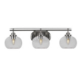 Odyssey 3 Light Steel Vanity Light 28.5 Inch Length by Toltec - 2613-BN-202