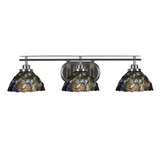 Odyssey 3 Light Art Glass Vanity Light 29.75 Inch Length by Toltec - 2613-BN-9955