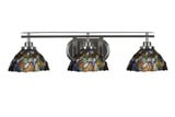 Odyssey 3 Light Art Glass Vanity Light 29.75 Inch Length by Toltec - 2613-BN-9955