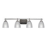 Odyssey 4 Light Ribbed Glass Vanity Light 38.25 Inch Length by Toltec - 2614-BN-500