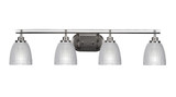 Odyssey 4 Light Ribbed Glass Vanity Light 38.25 Inch Length by Toltec - 2614-BN-500