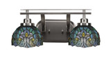 Odyssey 2 Light Art Glass Vanity Light 17.5 Inch Length by Toltec - 2612-BN-9925