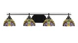 Odyssey 4 Light Art Glass Vanity Light 40.25 Inch Length by Toltec - 2614-MB-9445