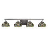 Odyssey 4 Light Art Glass Vanity Light 40.5 Inch Length by Toltec - 2614-BN-9905