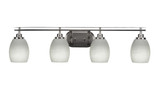 Odyssey 4 Light Line Glass Vanity Light 38.25 Inch Length by Toltec - 2614-BN-615
