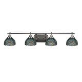 Odyssey 4 Light Art Glass Vanity Light 39.75 Inch Length by Toltec - 2614-BN-9925