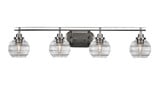 Odyssey 4 Light Ribbed Glass Vanity Light 39.25 Inch Length by Toltec - 2614-BN-5110