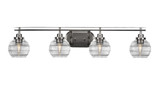 Odyssey 4 Light Ribbed Glass Vanity Light 39.25 Inch Length by Toltec - 2614-BN-5110