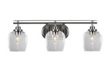 Odyssey 3 Light Steel Vanity Light 27.75 Inch Length by Toltec - 2613-BN-4810