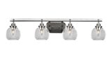Odyssey 4 Light Steel Vanity Light 38.75 Inch Length by Toltec - 2614-BN-4100