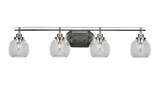 Odyssey 4 Light Steel Vanity Light 38.75 Inch Length by Toltec - 2614-BN-4100