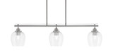 Odyssey 3 Light Steel Small Island Pendant by Toltec - 2636-BN-4810