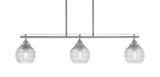 Odyssey 3 Light Steel Small Island Pendant 38 Inch Length by Toltec - 2636-MB-5110