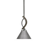 Monterey 1 Light Small Pendant 10.75 Inch Tall by Toltec - 2901-MBDW-421-BN