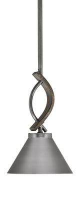 Monterey 1 Light Small Pendant 10.75 Inch Tall by Toltec - 2901-MBDW-421-BN