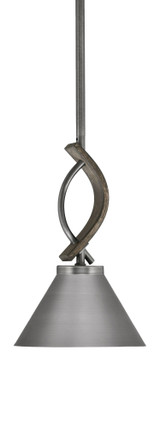 Monterey 1 Light Small Pendant 10.75 Inch Tall by Toltec - 2901-MBDW-421-BN