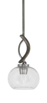 Monterey 1 Light Small Pendant 12 Inch Tall by Toltec - 2901-MBDW-202