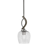 Monterey 1 Light Glass Small Pendant 12.75 Inch Tall by Toltec - 2901-MBDW-4810