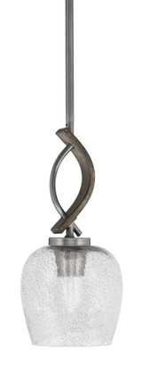 Monterey 1 Light Glass Small Pendant 12.75 Inch Tall by Toltec - 2901-MBDW-4810