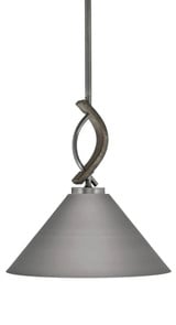 Monterey 1 Light Medium Pendant 13.5 Inch Tall by Toltec - 2901-MBDW-420-BN