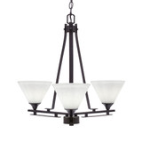 Uptowne 3 Light Small Chandelier by Toltec 323-AS-312 - 323-AS-312