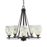 Uptowne 5 Light Medium Chandelier by Toltec 325-DG-615 - 325-DG-615