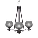 Uptowne 3 Light Small Chandelier by Toltec 323-AS-4622 - 323-AS-4622