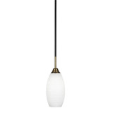 Paramount 1 Light Steel Mini Pendant 13.5 Inch Tall by Toltec - 3401-55-135-