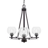 Uptowne 3 Light Small Chandelier by Toltec 323-AS-4100 - 323-AS-4100