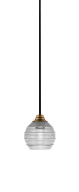 Paramount 1 Light Small Pendant 6.25 Inch Tall by Toltec - 3401-BN-5110