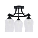 Paramount 3 Light 15 Inch Wide Steel Semi Flush Mount by Toltec - 3417-MB-4250