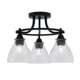 Paramount 3 Light 15.25 Inch Wide Semi Flush Mount by Toltec - 3417-MB-4760