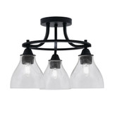Paramount 3 Light 15.25 Inch Wide Semi Flush Mount by Toltec - 3417-MB-4760