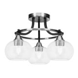 Paramount 3 Light 16 Inch Wide Steel Semi Flush Mount by Toltec - 3417-16127516