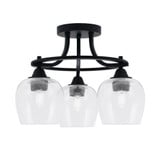 Paramount 3 Light 15.5 Inch Wide Steel Semi Flush Mount by Toltec - 3417-MB-4810
