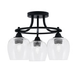 Paramount 3 Light 15.5 Inch Wide Steel Semi Flush Mount by Toltec - 3417-MB-4810