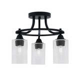 Paramount 3 Light 14.25 Inch Wide Steel Semi Flush Mount by Toltec - 3417-MB-300