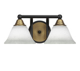 Paramount 2 Light Muslin Glass Vanity Light 15 Inch Length by Toltec - 3422-BN-311