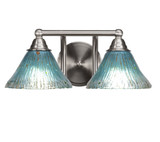 Paramount 2 Light Crystal Glass Vanity Light 15.25 Inch Length by Toltec - 3422-BN-458