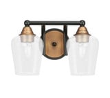 Paramount 2 Light Bubble Glass Vanity Light by Toltec - 3422-BN-210