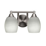 Paramount 2 Light Linen Vanity Light 12.75 Inch Tall by Toltec - 3422-BN-615