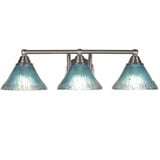 Paramount 3 Light Crystal Glass Vanity Light 23.75 Inch Length by Toltec - 3423-BN-458