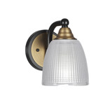 Paramount 1 Light Ribbed Glass Wall Sconce 7 Inch Tall by Toltec - 3421-BN-500