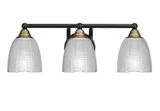 Paramount 3 Light Ribbed Glass Vanity Light 21.5 Inch Length by Toltec - 3423-BN-500