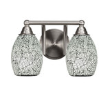 Paramount 2 Light Fusion Glass Vanity Light 13.25 Inch Length by Toltec - 3422-BN-4165